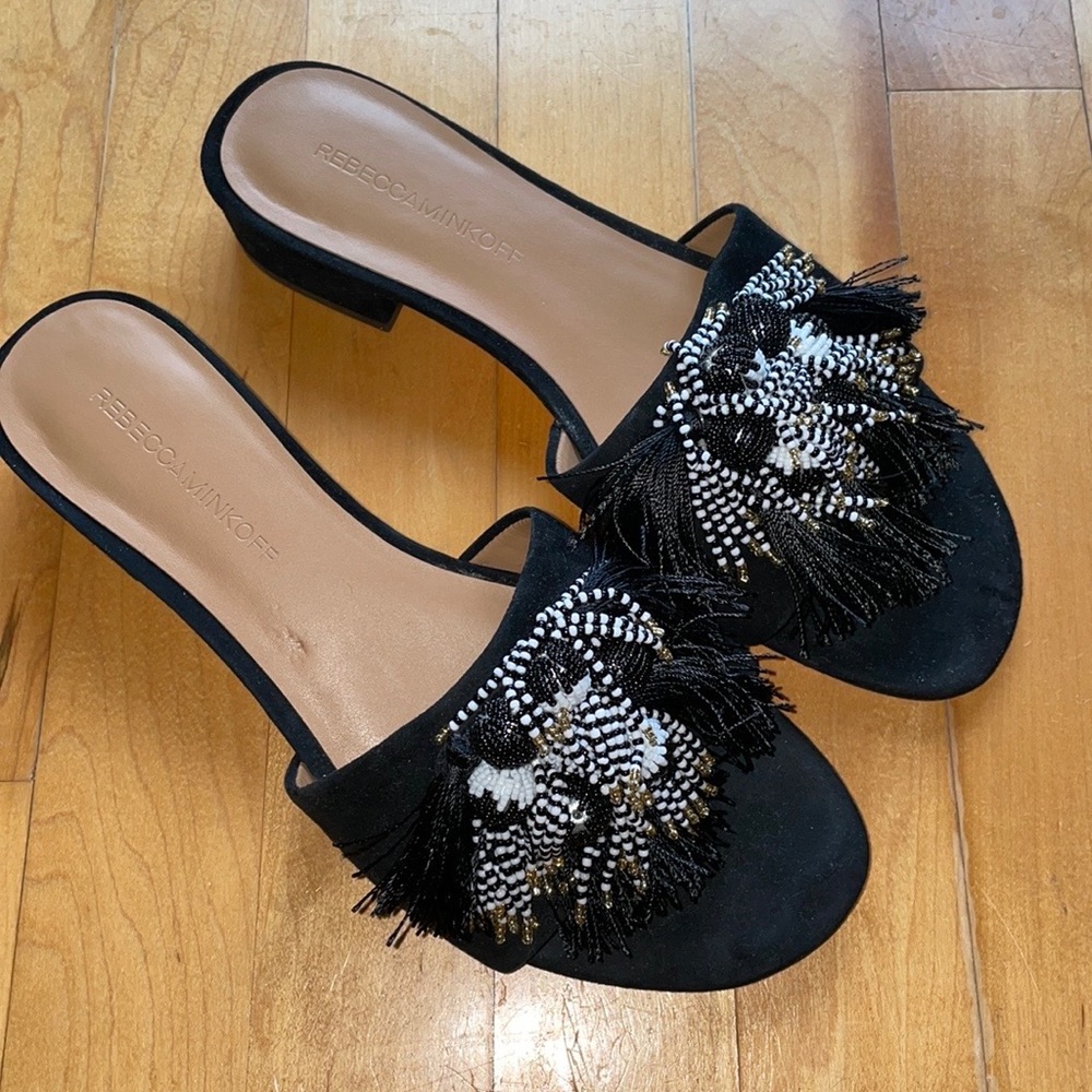 Rebecca Minkoff Kayleigh Tassel Slides size 7.5